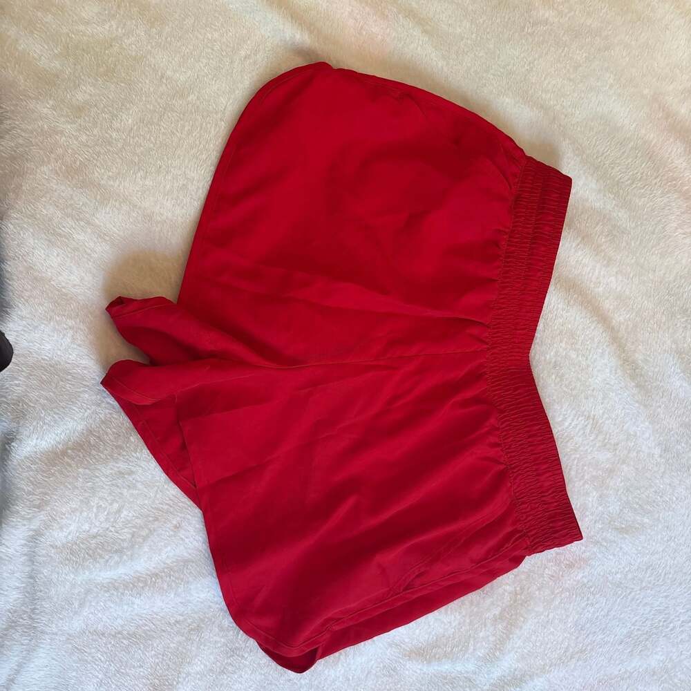 Athletic Works Women's Red Run Shorts with Elastic Waistband Size Medium 8-10